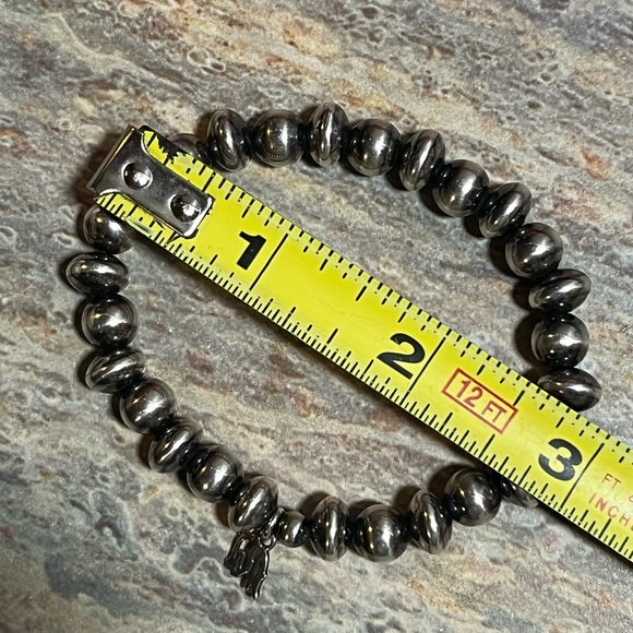 American West Carolyn Pollack Sterling Silver NavajoBeads Style Stretch Bracelet - Picture 8 of 16